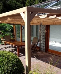 Elhúzható pergola építés árnyékoló tetővel