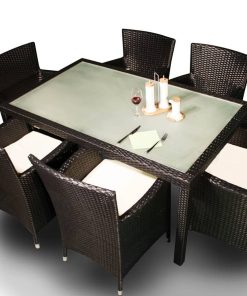 Rattan kerti bútor fotelekkel