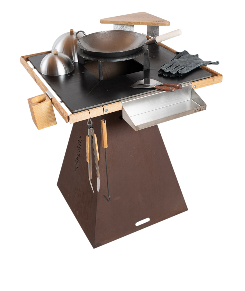 Flare-Grill-kiegészítőkkel-fatüzelésű-BBQ